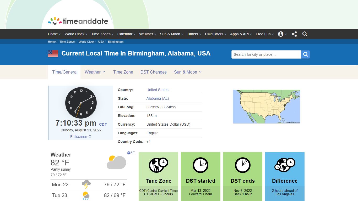 Current Local Time in Birmingham, Alabama, USA - Time and Date